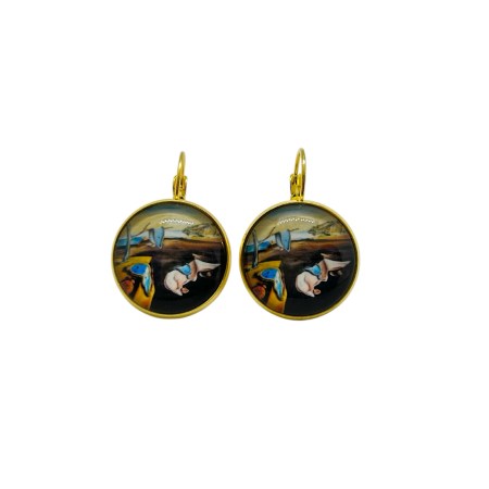 earrings steel gold dali clocks1